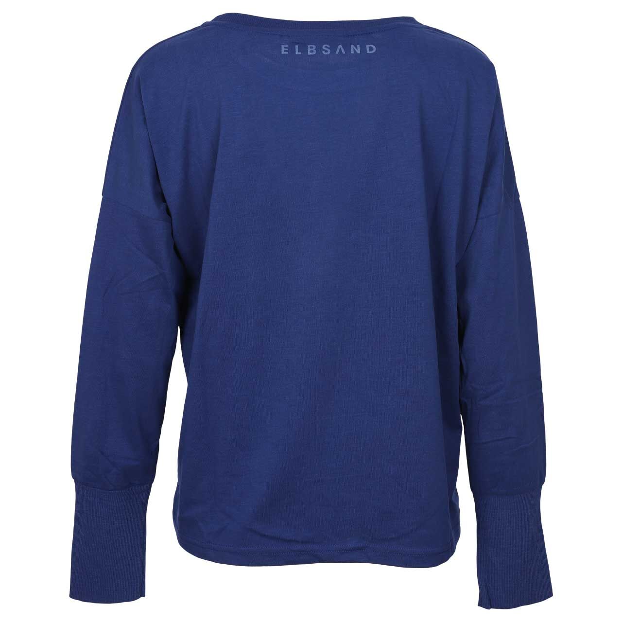 Damen Langarm Shirt Ingiara in Dunkelblau mit Print, Rückansicht