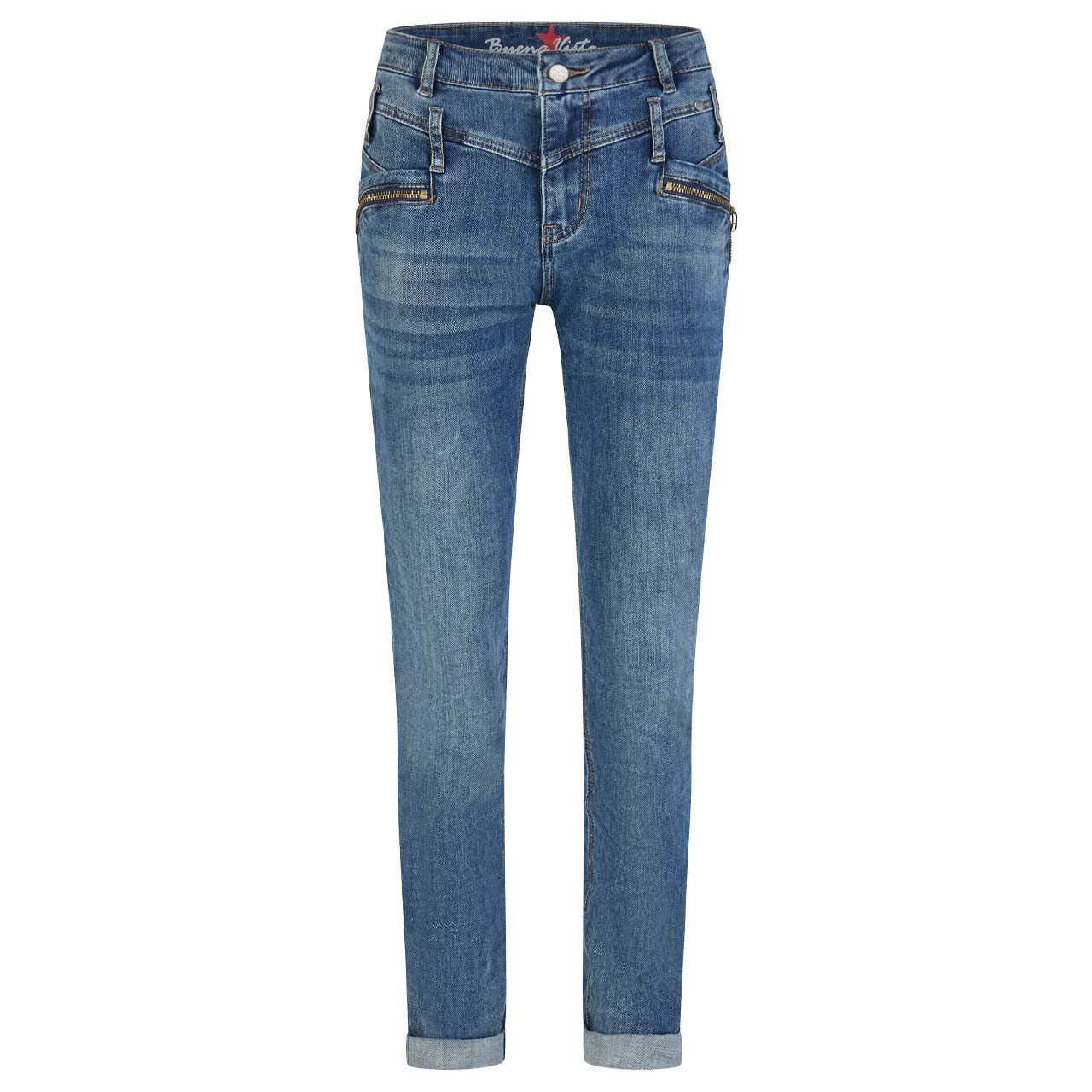Damenjeans Florida-Z Stretch Denim von Buena Vista in Blau angewaschen, Vorderansicht