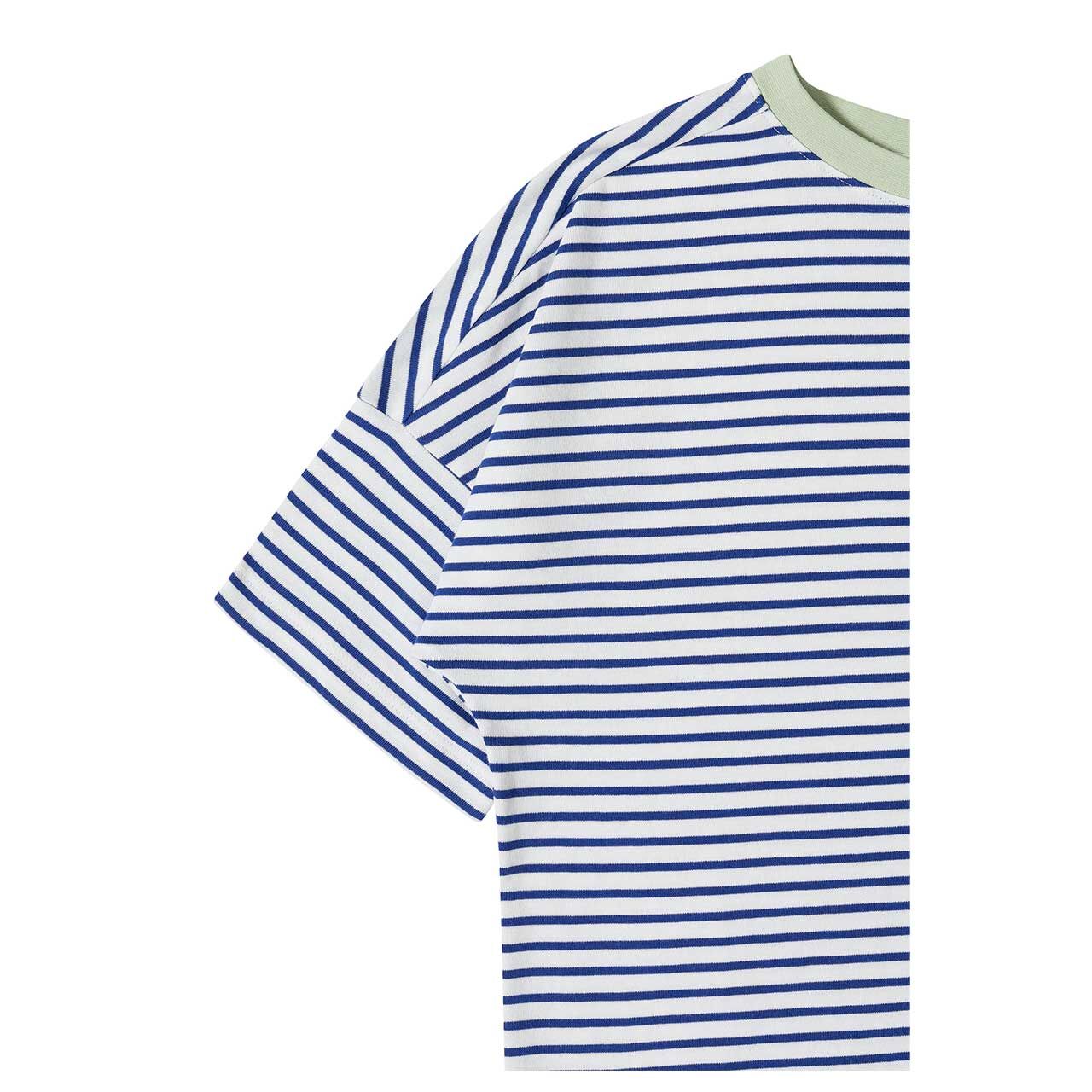 Cecil Damen T-Shirt Striped Contrast Collar deep river blue