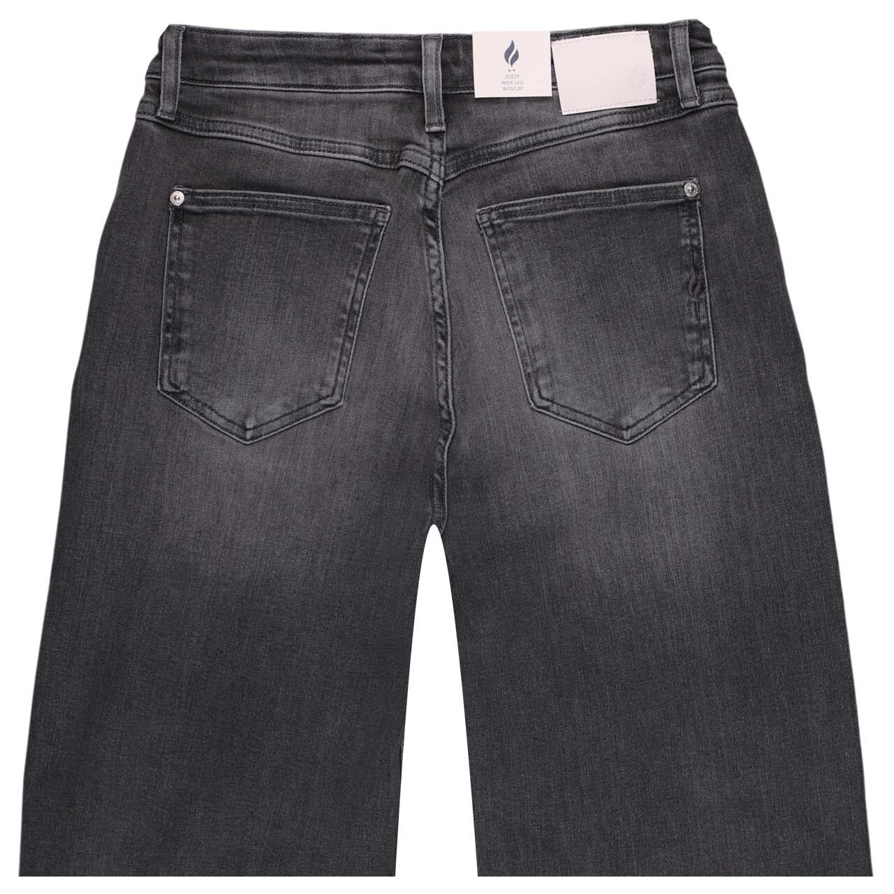 Stretch Damenjeans Judy von Blue Fire in Grau angewasche, detaillierte Rückansicht