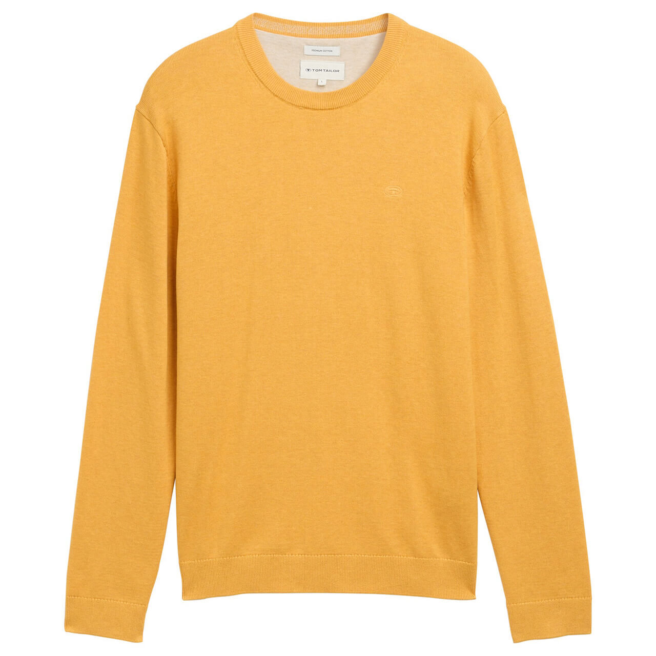 Tom Tailor Herren Pullover Basic Crewneck Knit nectar yellow melange