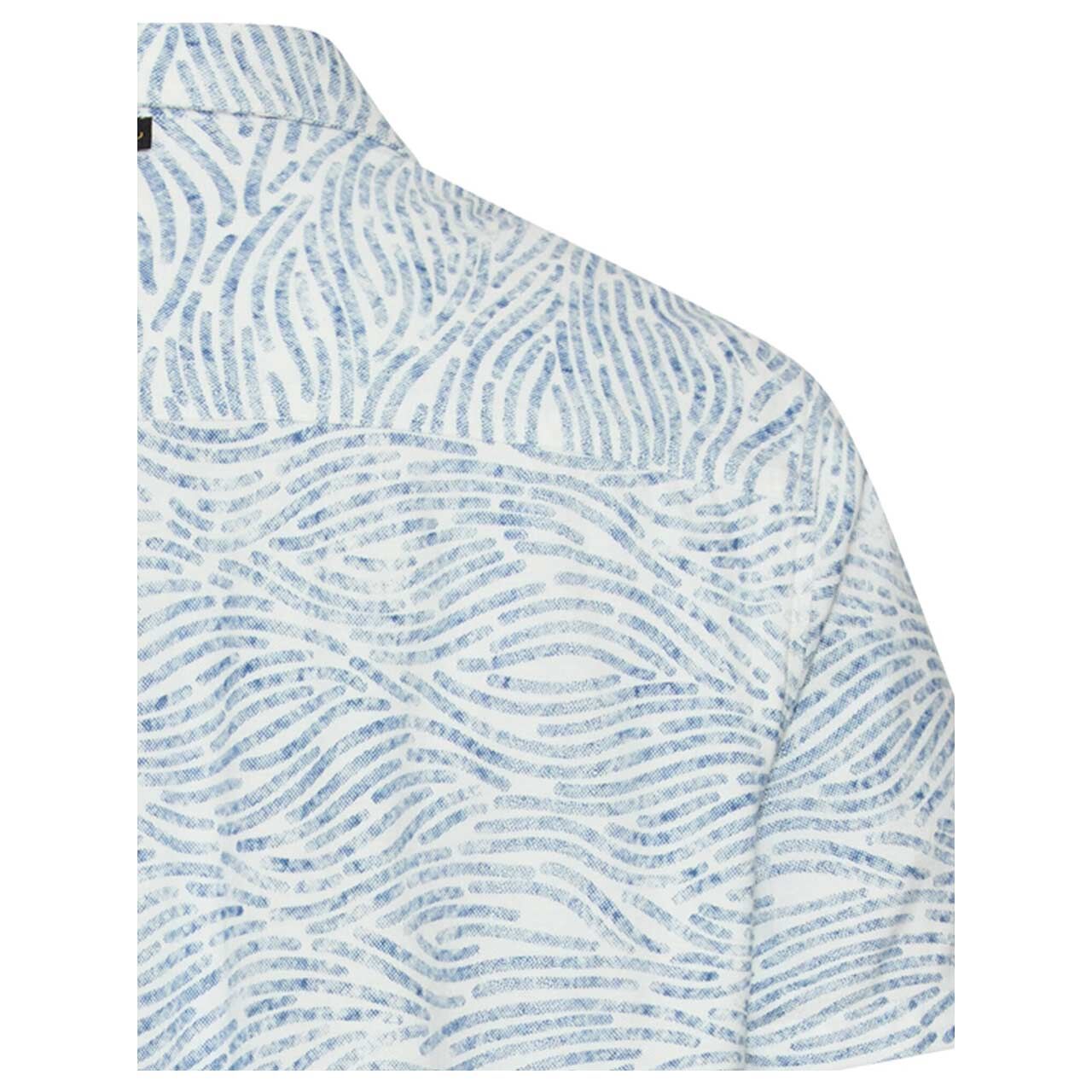 Herren 1/2 Arm Hemd von Camel active in Blau mit Print, detaillierte Rückansicht