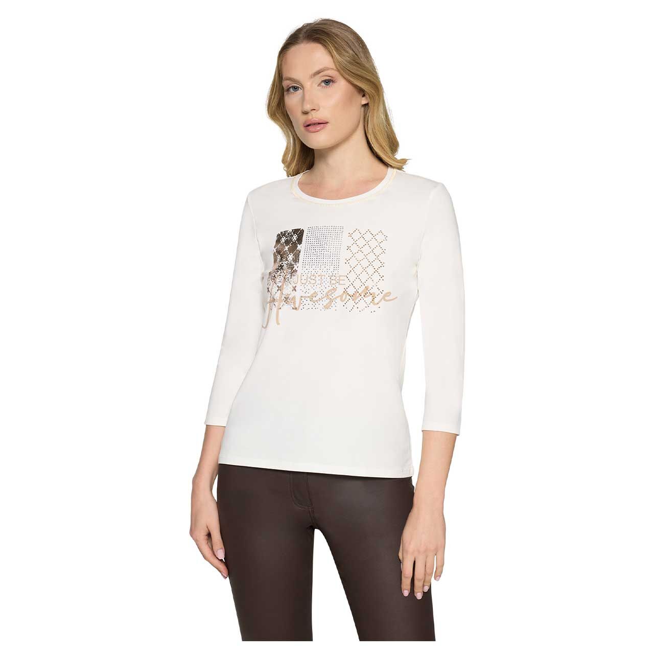 Damen 3/4 Arm Shirt von Betty Barclay in Cremeweiß, Vorderansicht am Model