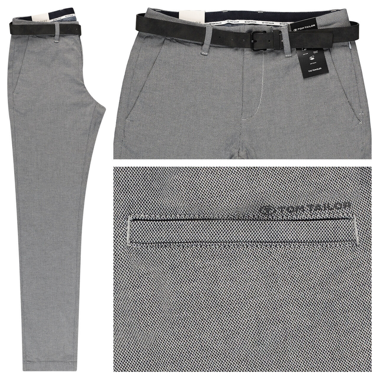 Tom Tailor Travis Chinohose traveler white navy zig zag