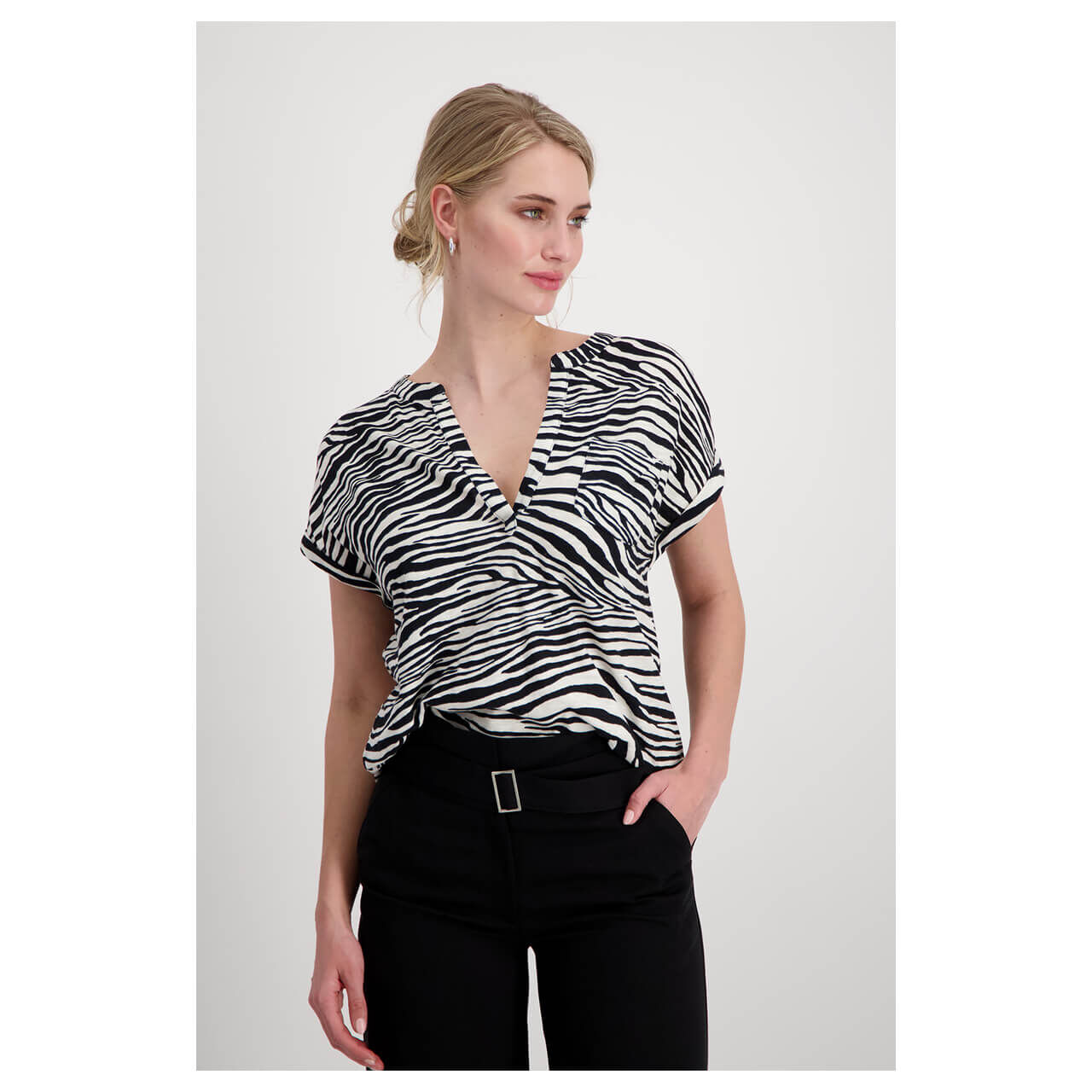 Monari Damen T-Shirt black zebra