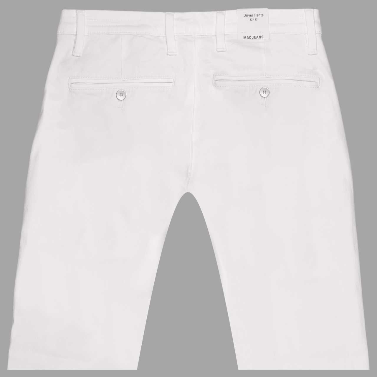 Herren Chino Baumwollhose Flexx Driver Pants von MAC in Weiß, detailierte Rückansicht