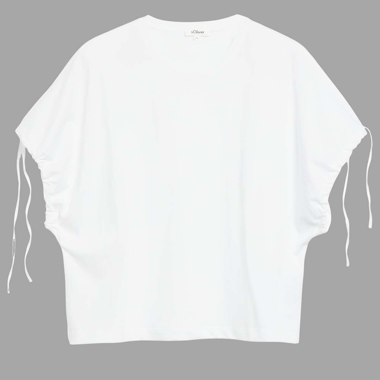 s.Oliver Damen T-Shirt white tie detail