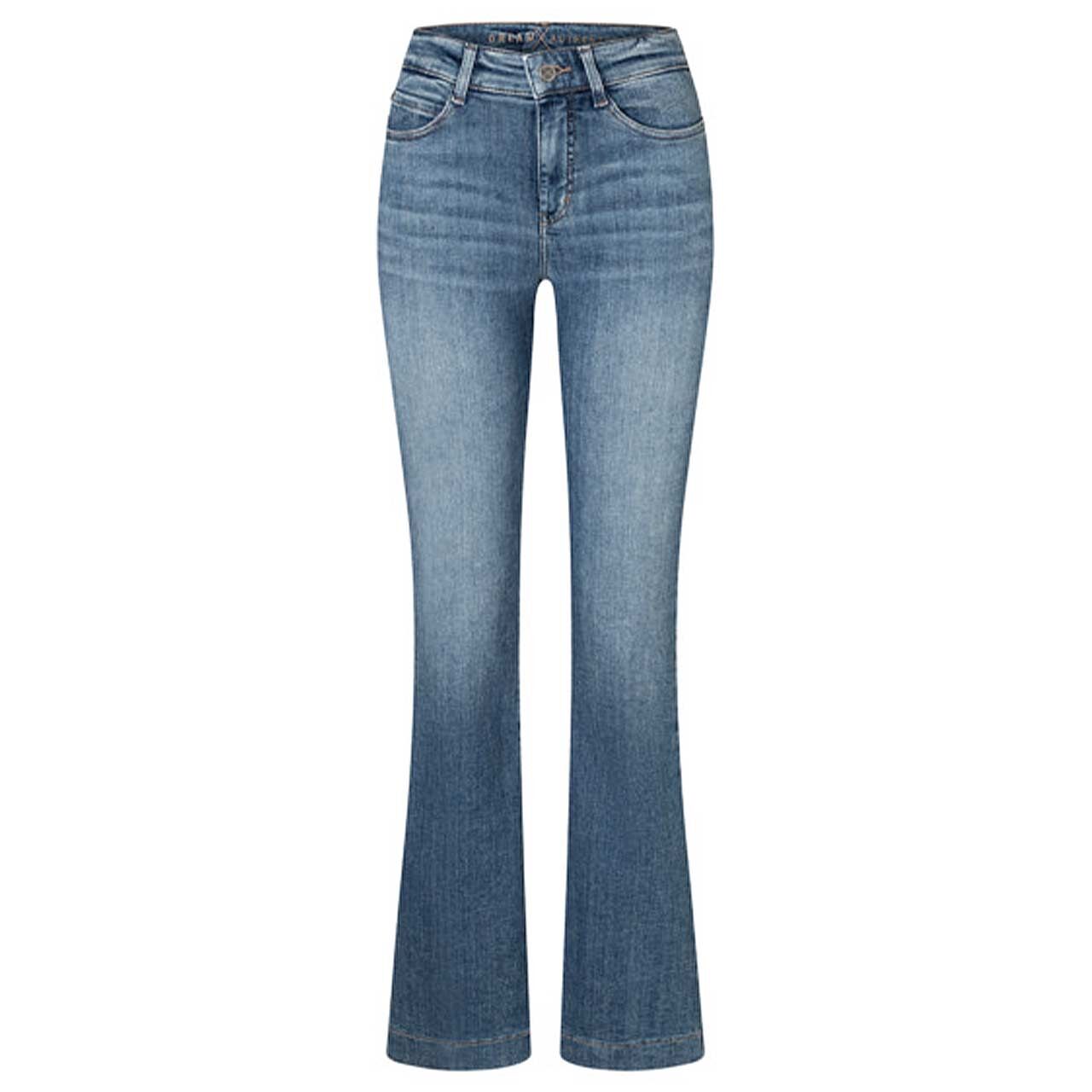 Stretch Damenjeans Dream Boot von MAC in Blau angewaschen, Vorderansicht