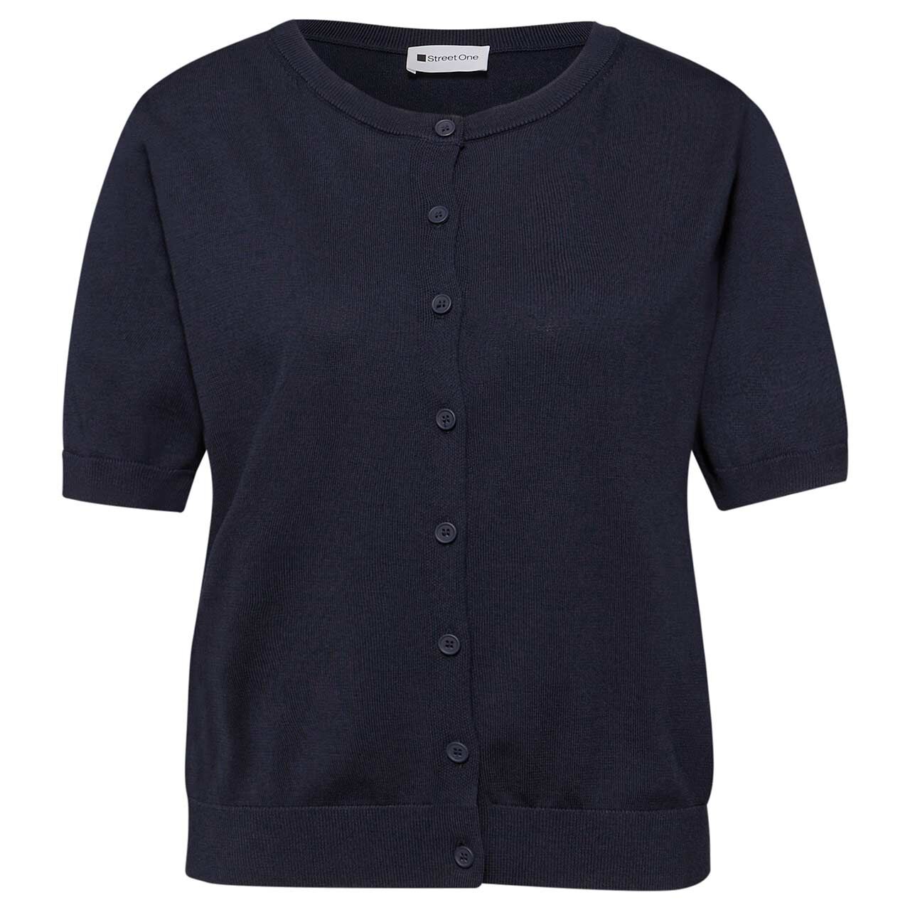 Street One Damen Strickjacke Short Sleeve Cardigan shadowed navy