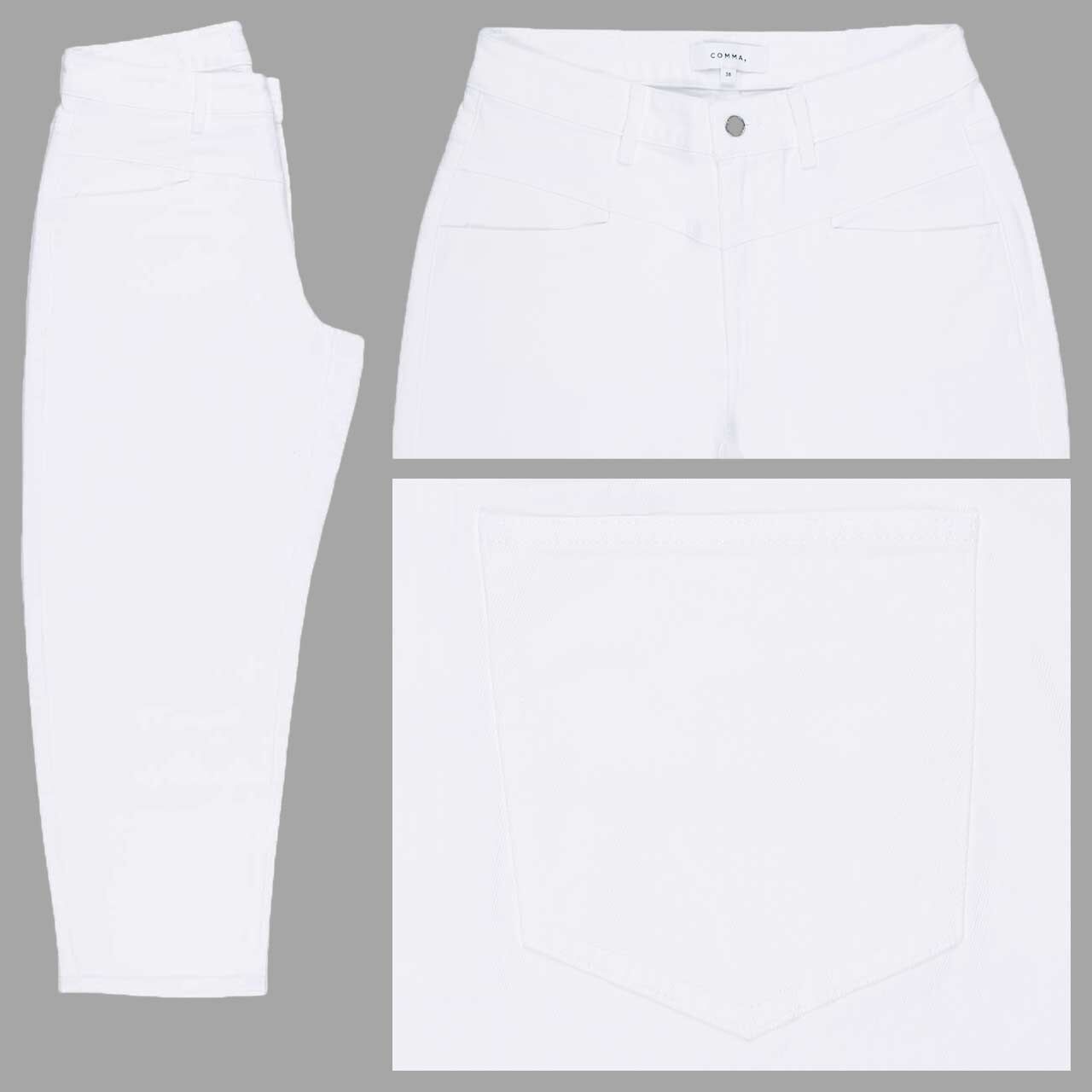 Stretch Damen 7/8 Jeans Liv Barrel von Comma in Weiß mit der Farbnummer 0100