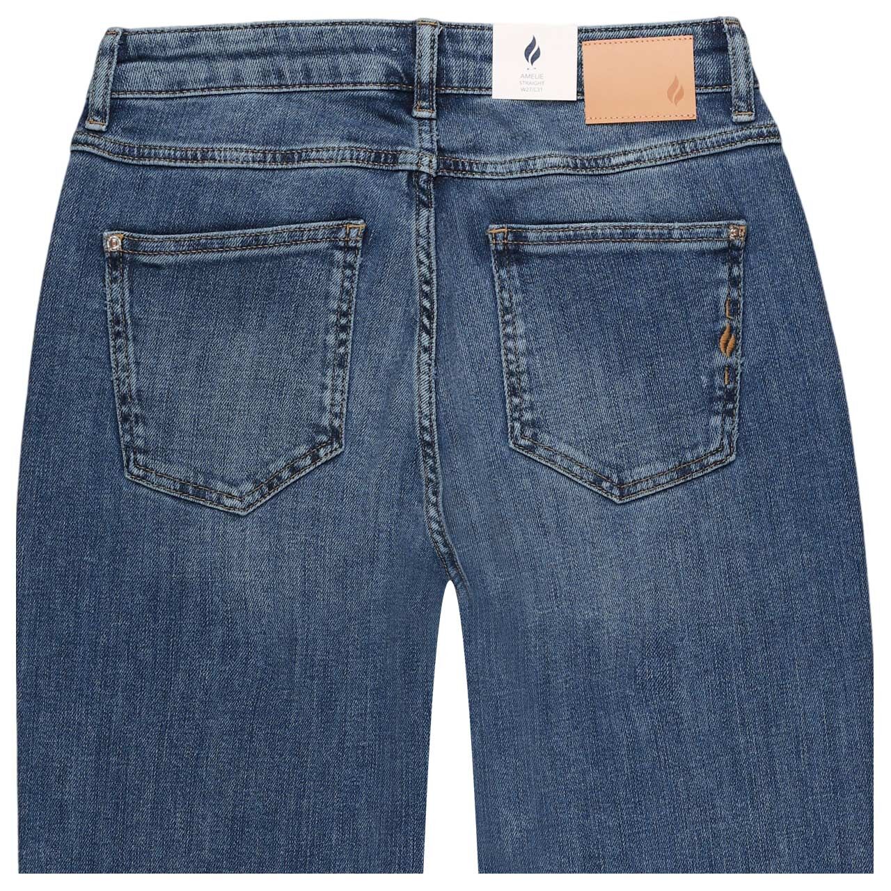 Damenjeans Amelie von Blue Fire in Blau verwaschen, detaillierte Rückansicht
