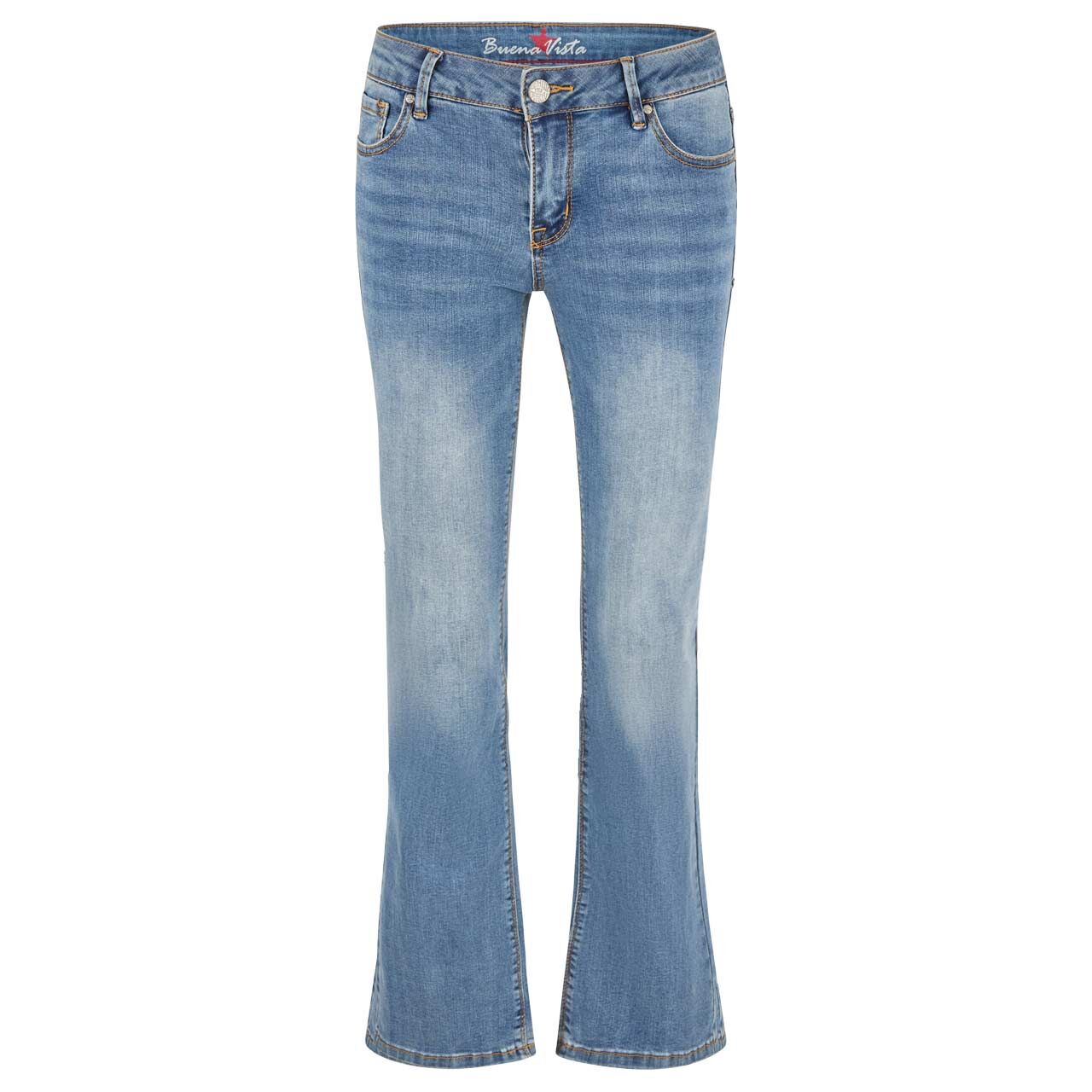Damenjeans Italy K Bootcut Stretch Denim von Buena Vista in Blau verwaschen, Vorderansicht