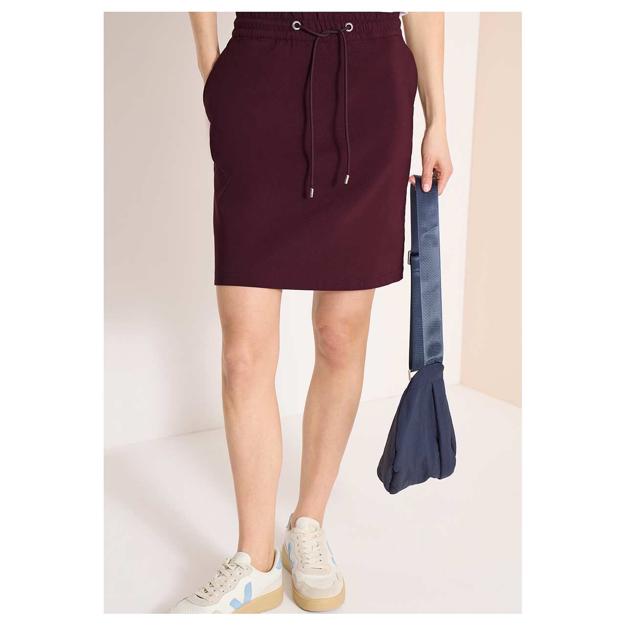 Damen Rock Jogg Skirt von Cecil in Lila, Vorderansicht am Model