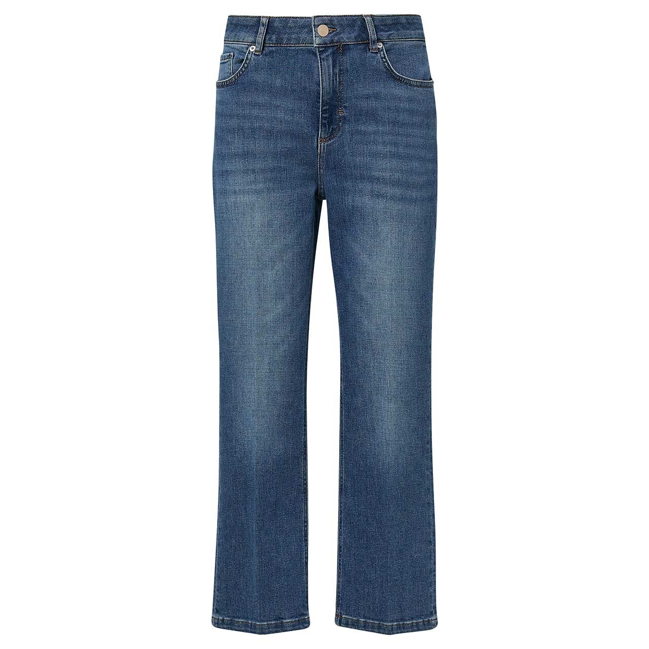 Stretch Damen 7/8 Jeans Jade Easy Kick von Comma in Blau angewaschen, Vorderansicht