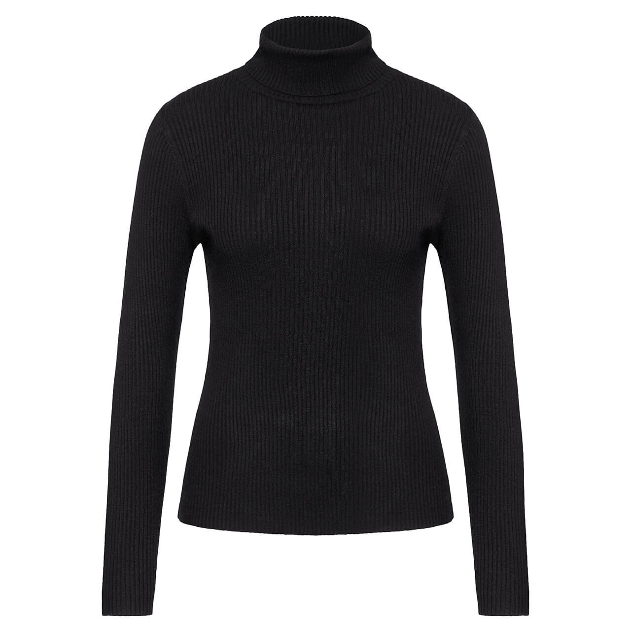 Street One Damen Rollkragen Pullover Basic Ripped black Street One Damen Rollkragen Pullover Basic Ripped black
