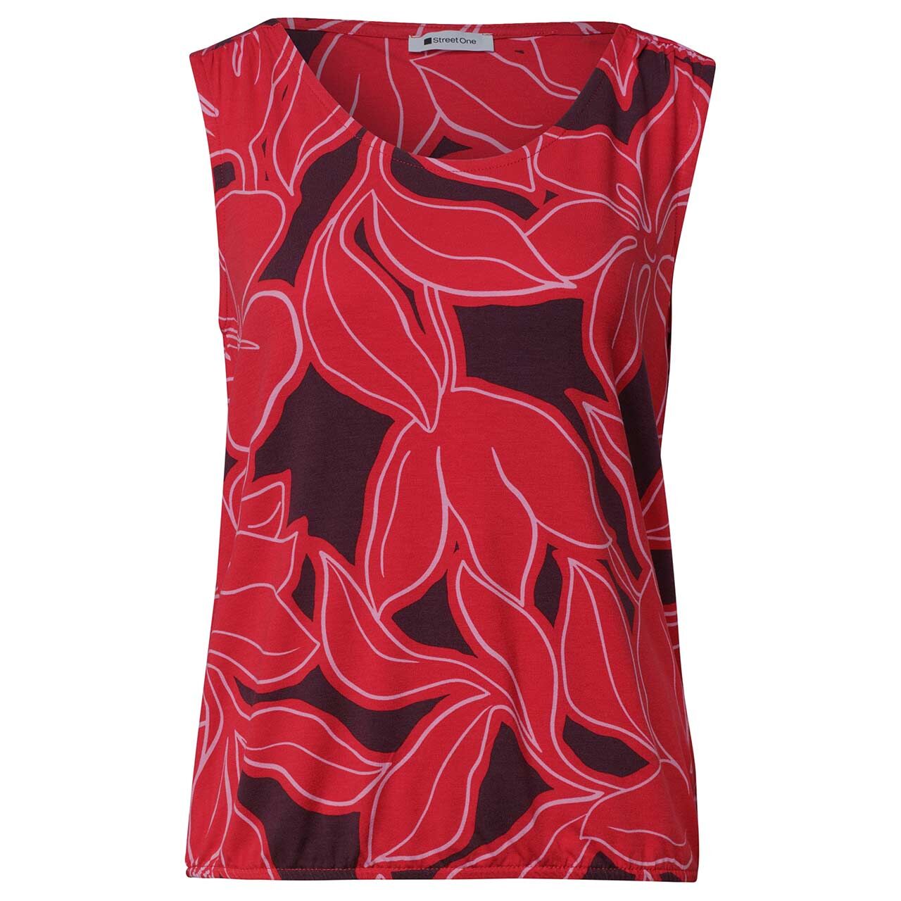 Street One Damen Top Jersey salsa red printed
