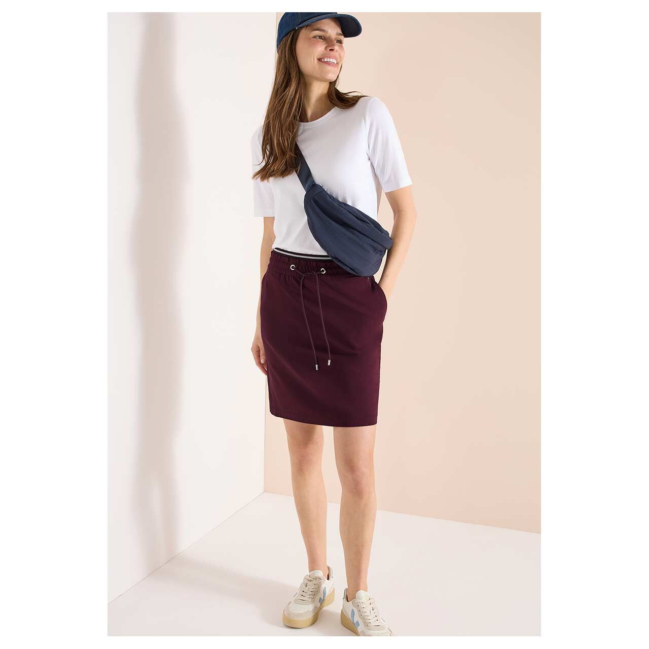 Damen Rock Jogg Skirt von Cecil in Lila, Ganzkörperansicht Model