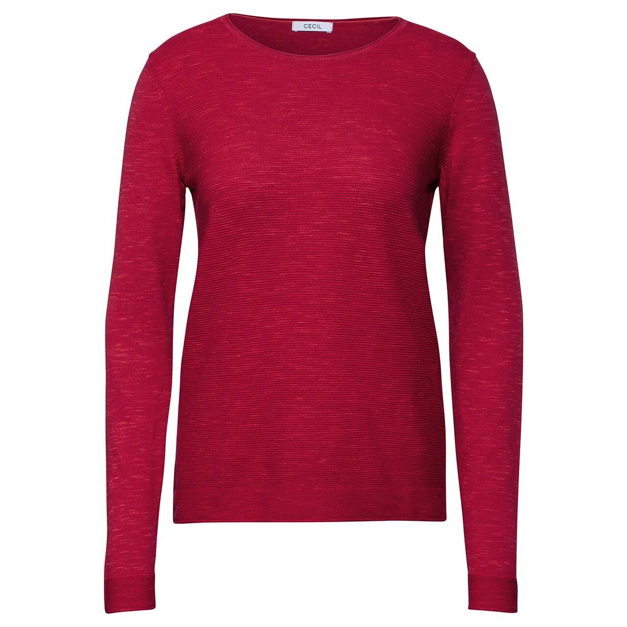 Cecil Damen Pullover Structured Roundneck heather granita red melange