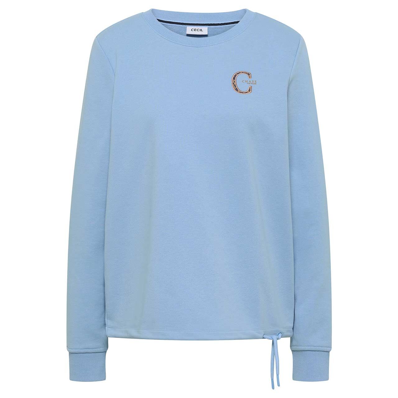 Cecil Damen Sweatshirt Solid Embroidery easy blue