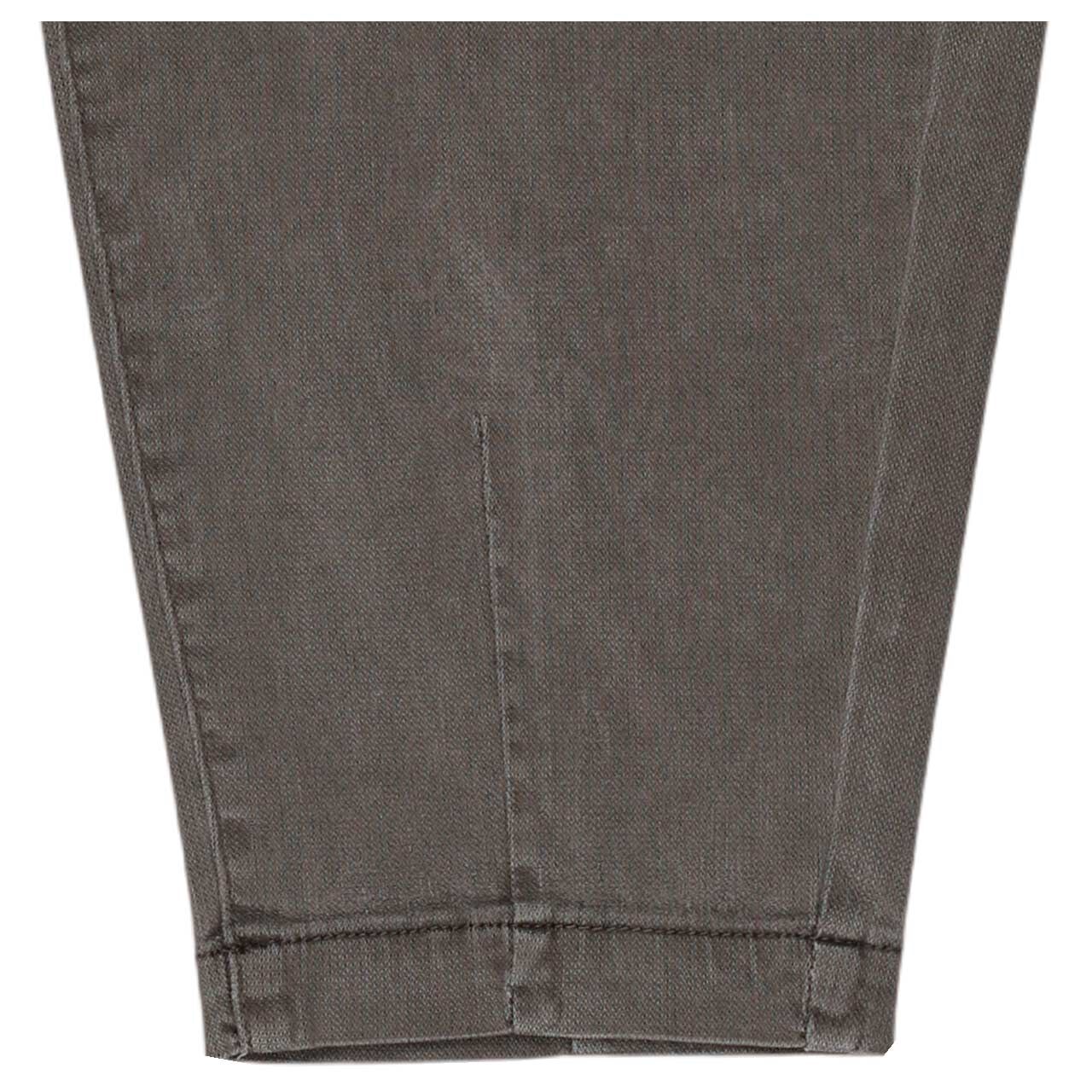 Stretch Damen Baumwollhose Ballon 7/8 Stretch Twill von Buena Vista in Graubraun, Detailansicht Saum