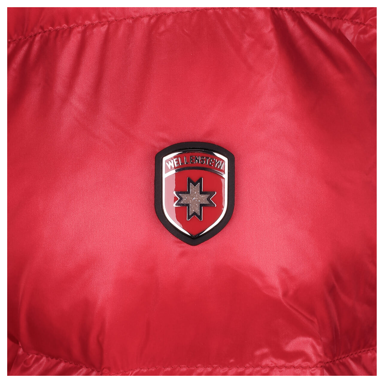 Damen Jacke Goldmine Short von Wellensteyn in Rot, Detailansicht Logo