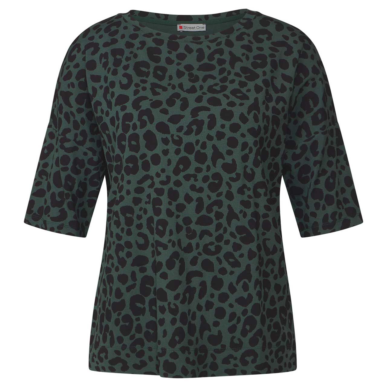 Street One Damen T-Shirt Crista green leo print Street One Damen T-Shirt Crista green leo print