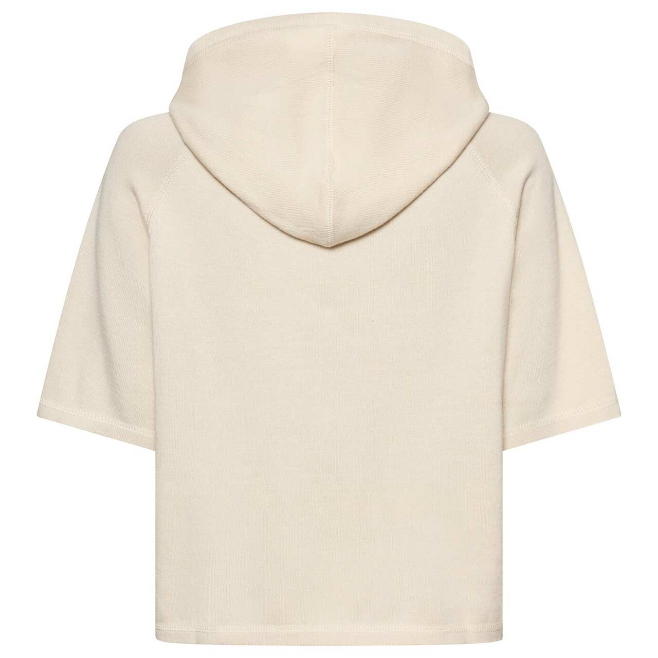 Damen Kurzarm Hoodie Sweatshirt von Camel active in Hellbeige, Rückansicht