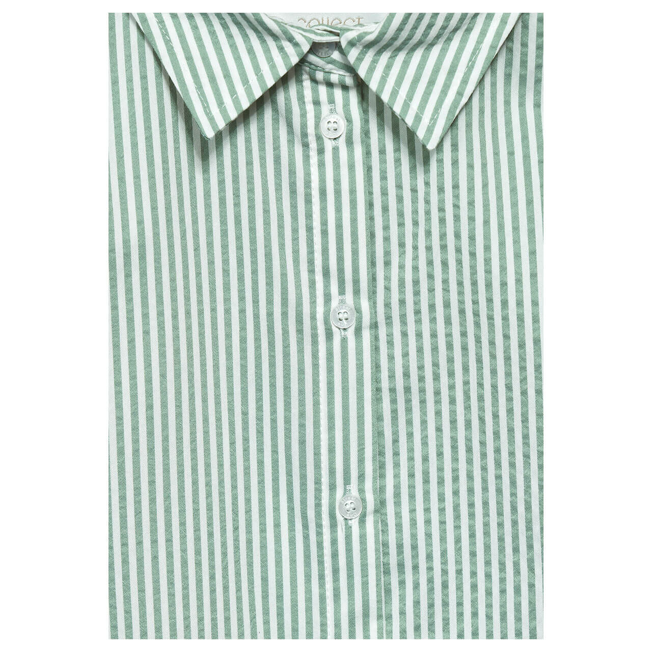 Street One Damen Kurzarm Bluse Striped Shirtcollar soft moss green