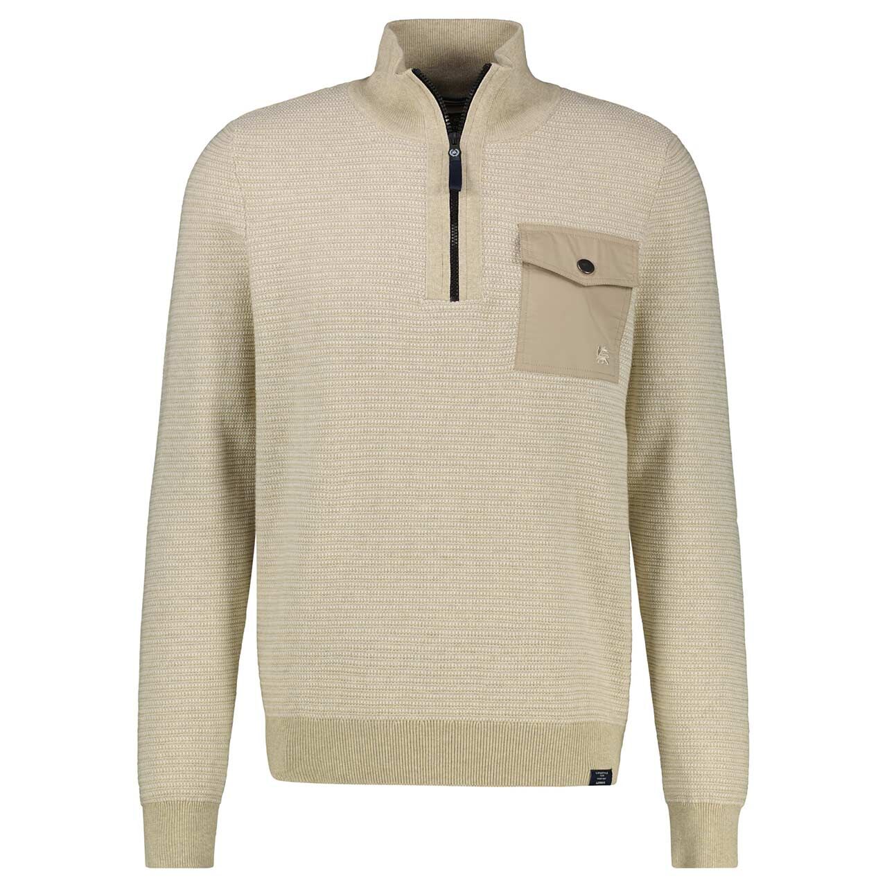 Lerros Herren Pullover Troyer tender beige knit melange