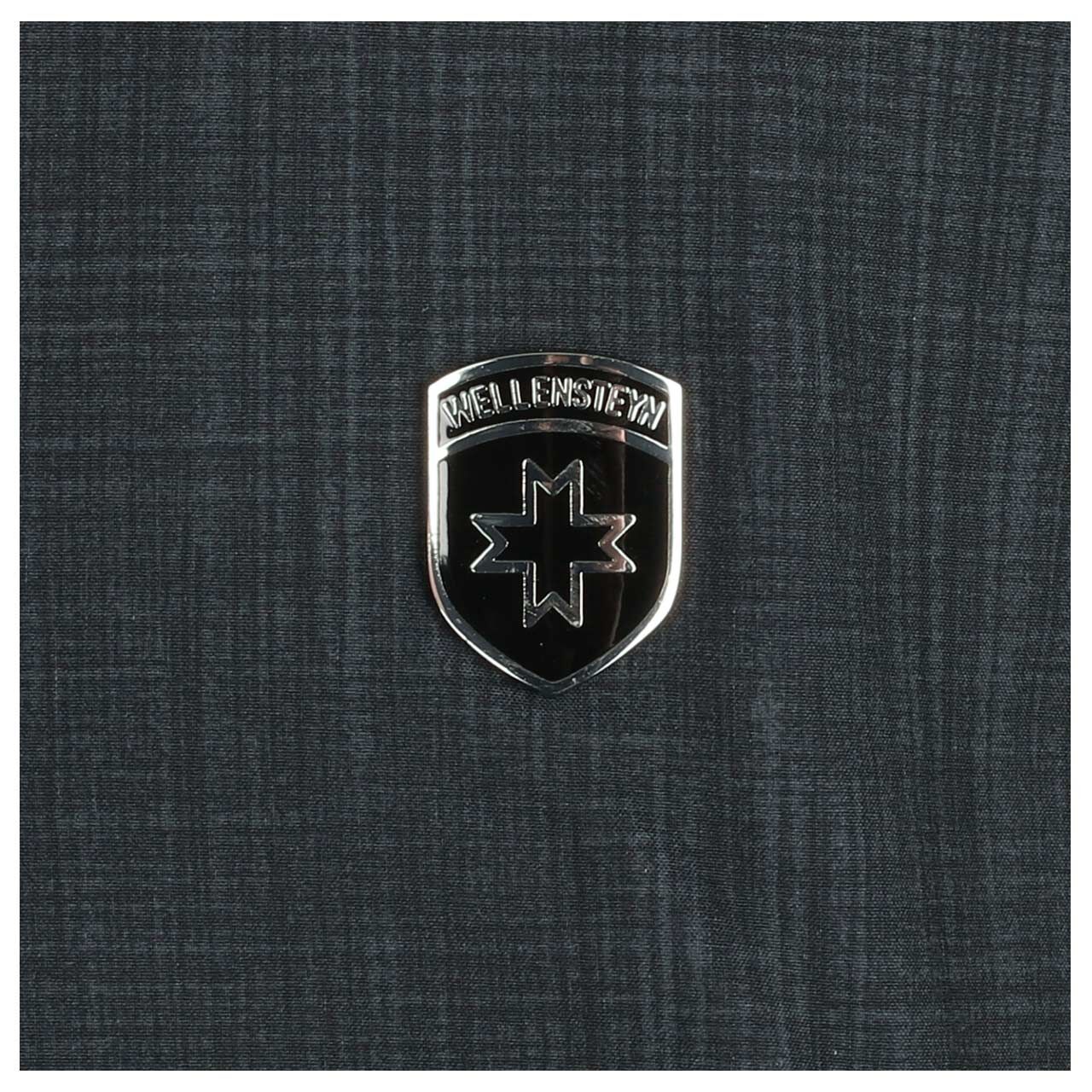 Herren Softshell Jacke Sprinter Men von Wellensteyn in Dunkelblau kariert, Detailansicht Logo