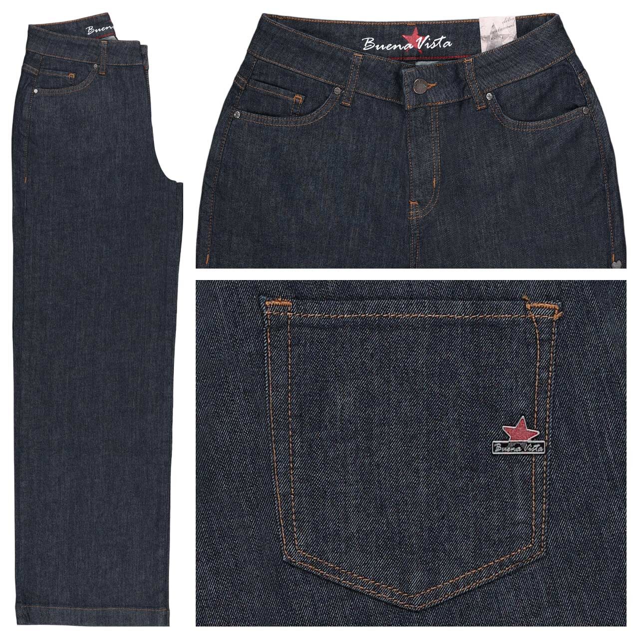 Buena Vista Wide Leg Stretch Denim Jeans rinse wash