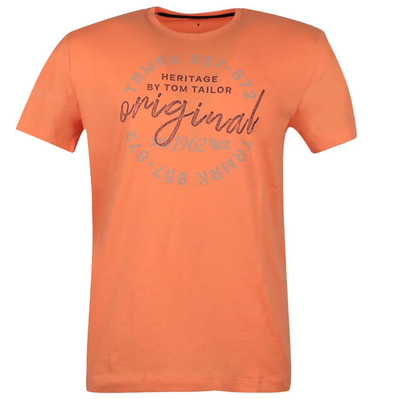 Tom Tailor T-Shirt für Herren in Orange mit Print, FarbNr.: 28420