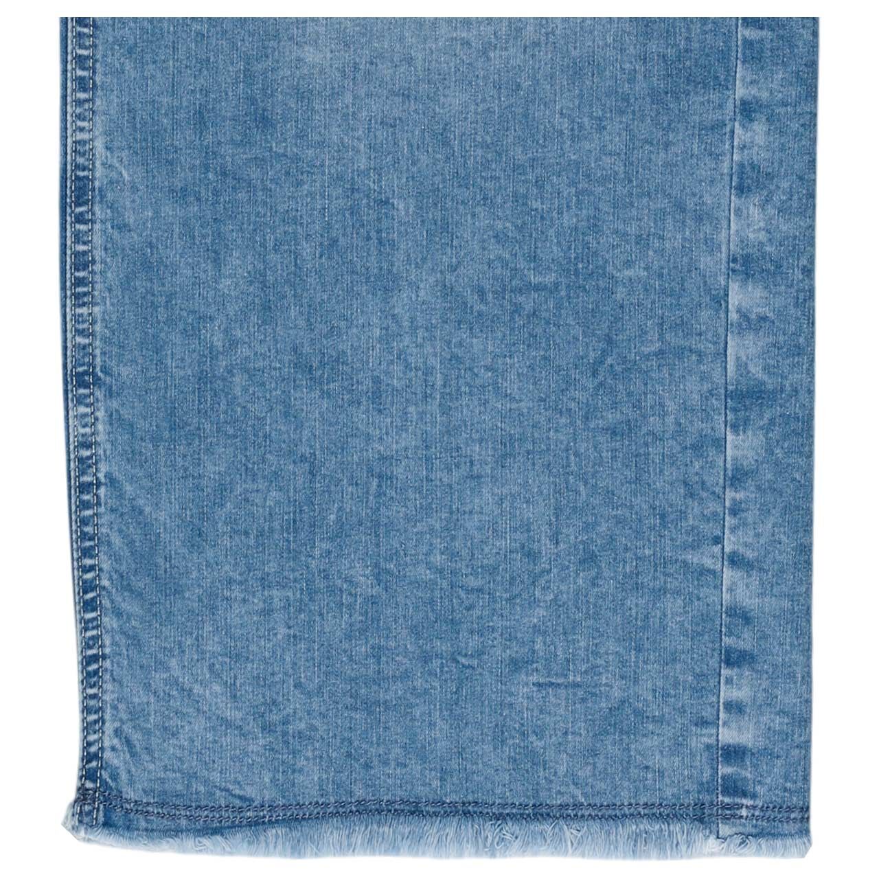 Stretch Damen 3/4 Jeans Linn von Angels in Hellblau angewaschen, Detailansicht vom Saum