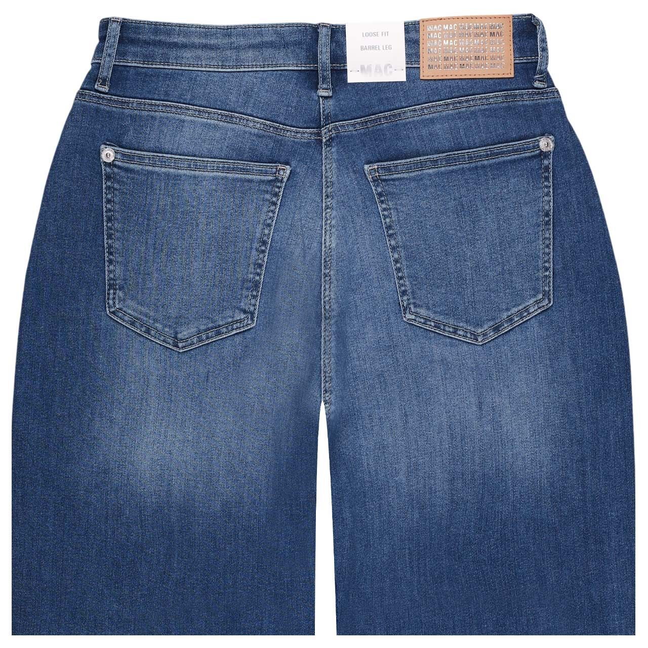 Damen Ankle Jeans Danni von MAC in Blau angewaschen, detaillierte Rückansicht