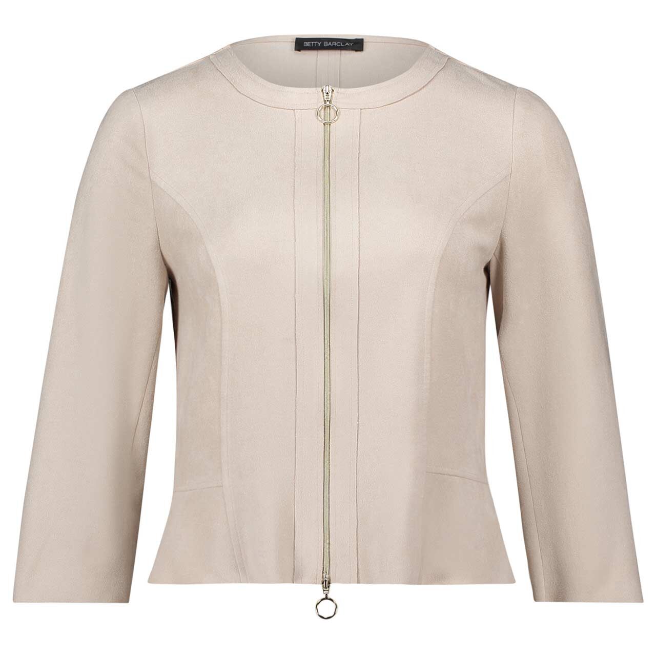 Betty Barclay Damen Velours 3/4 Arm Jacke light beige