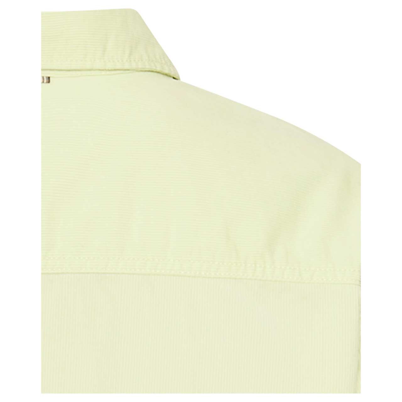 Damen Langarm Cord Bluse von Camel active in Grün-Gelb, detaillierte Rückansicht