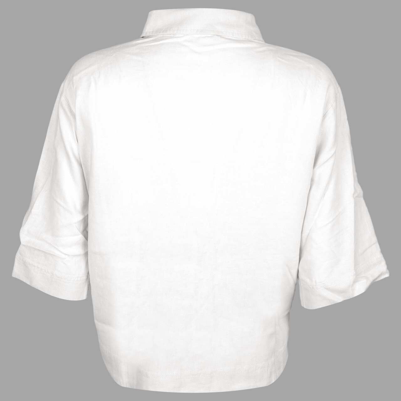 Damen Kurzarm Leinen Bluse von s.Oliver in Weiß, Rückansicht