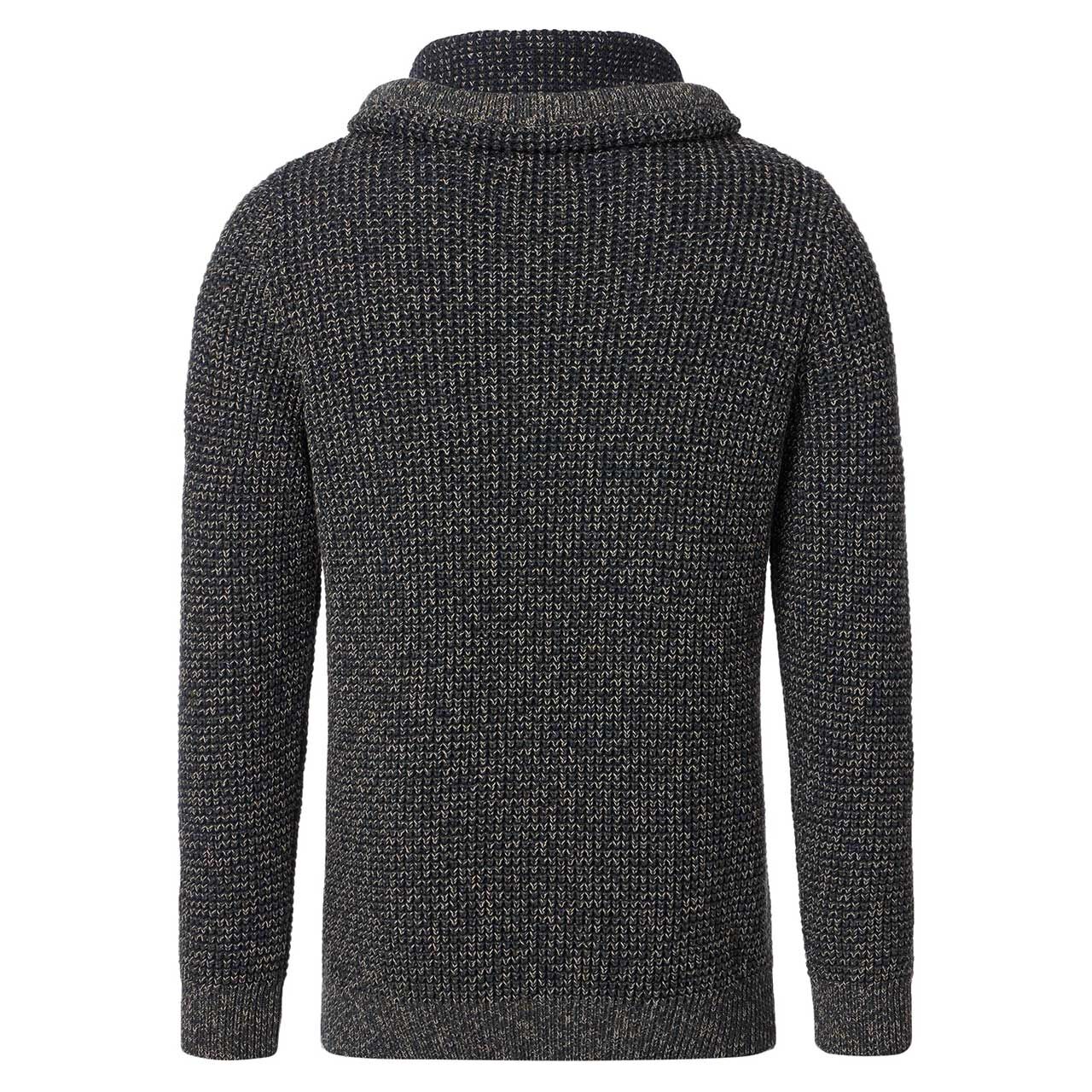 Herren Pullover Snood von Casa Moda in Dunkelgrün meliert, Rückansicht