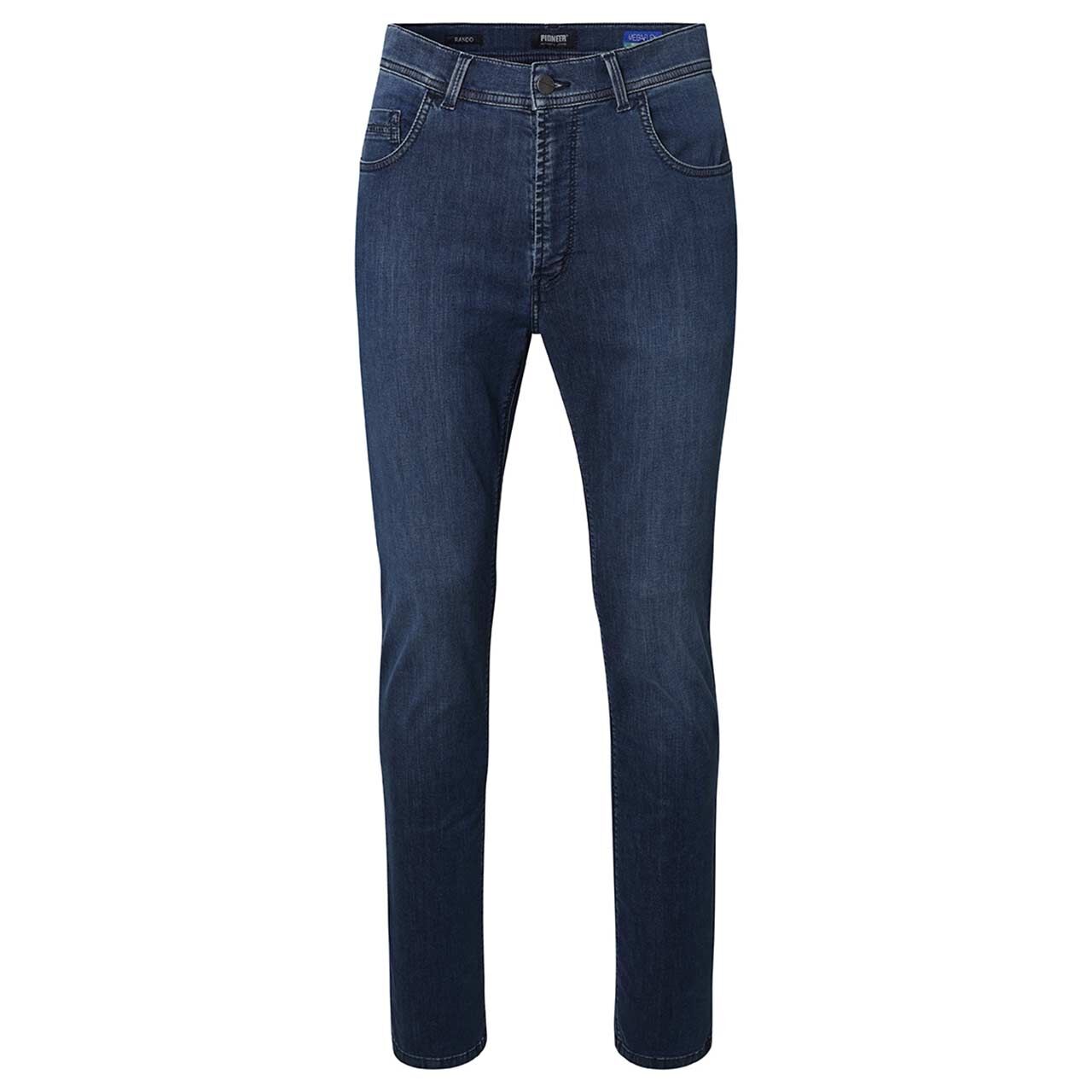 Stretch Herrenjeans Rando Megaflex in Blau angewaschen von Pioneer, Vorderansicht