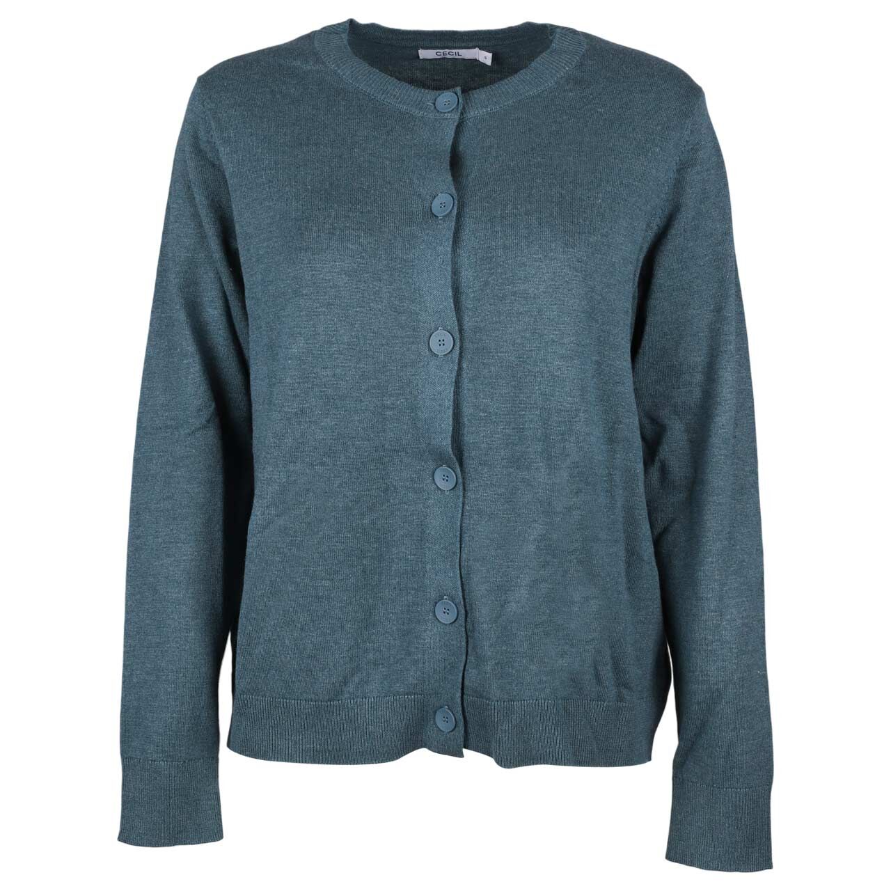 Cecil Damen Strickjacke Buttoned Cardigan dull teal blue melange