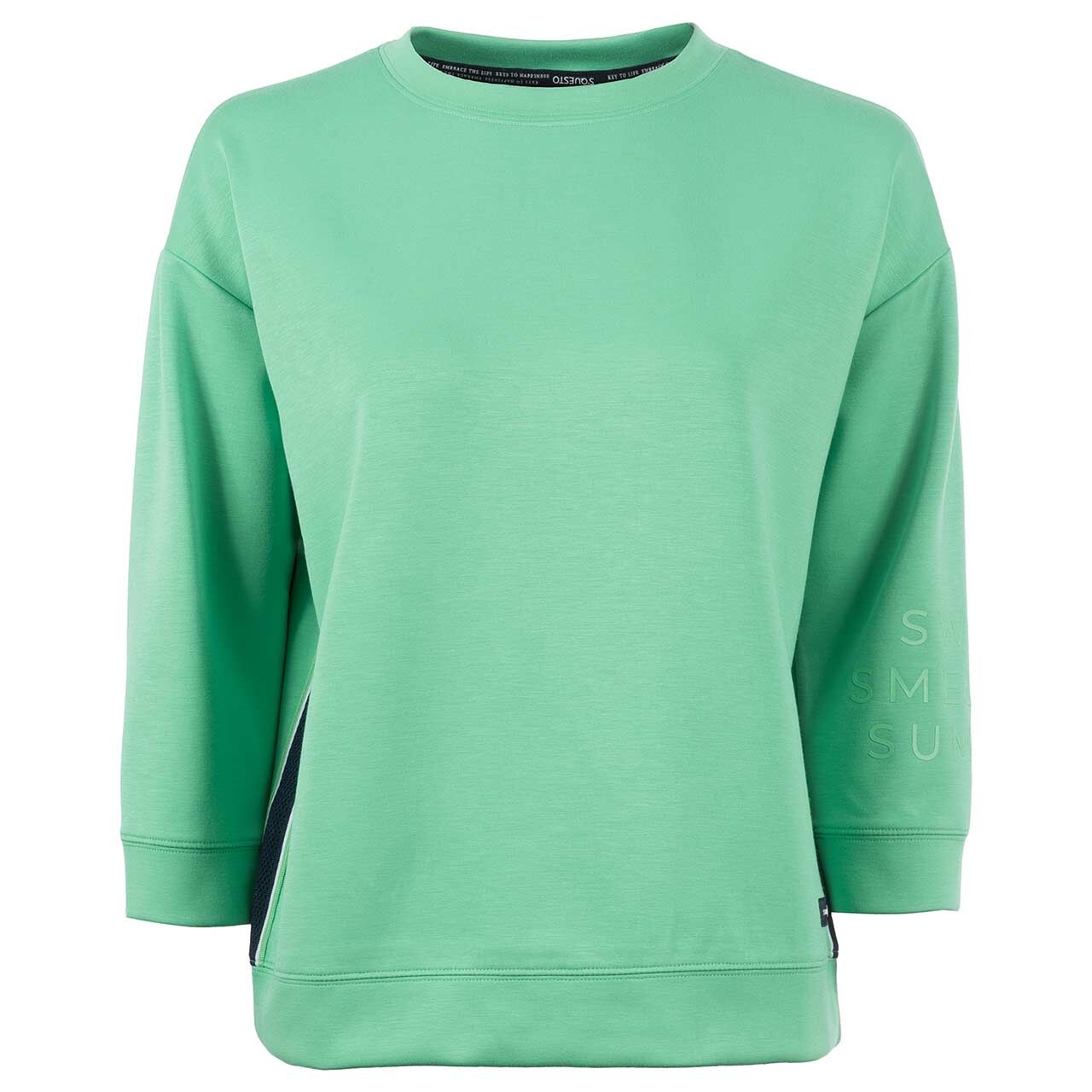 Soquesto Damen 3/4 Arm Sweatshirt fresh green