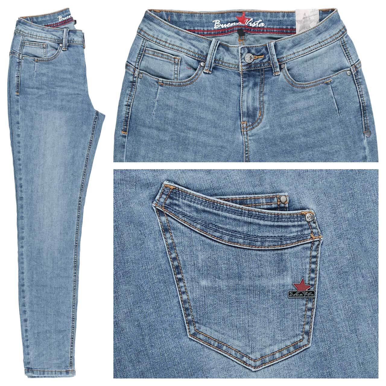 Buena Vista Malibu-Zip High Cropped Stretch Denim Ankle Jeans bright denim