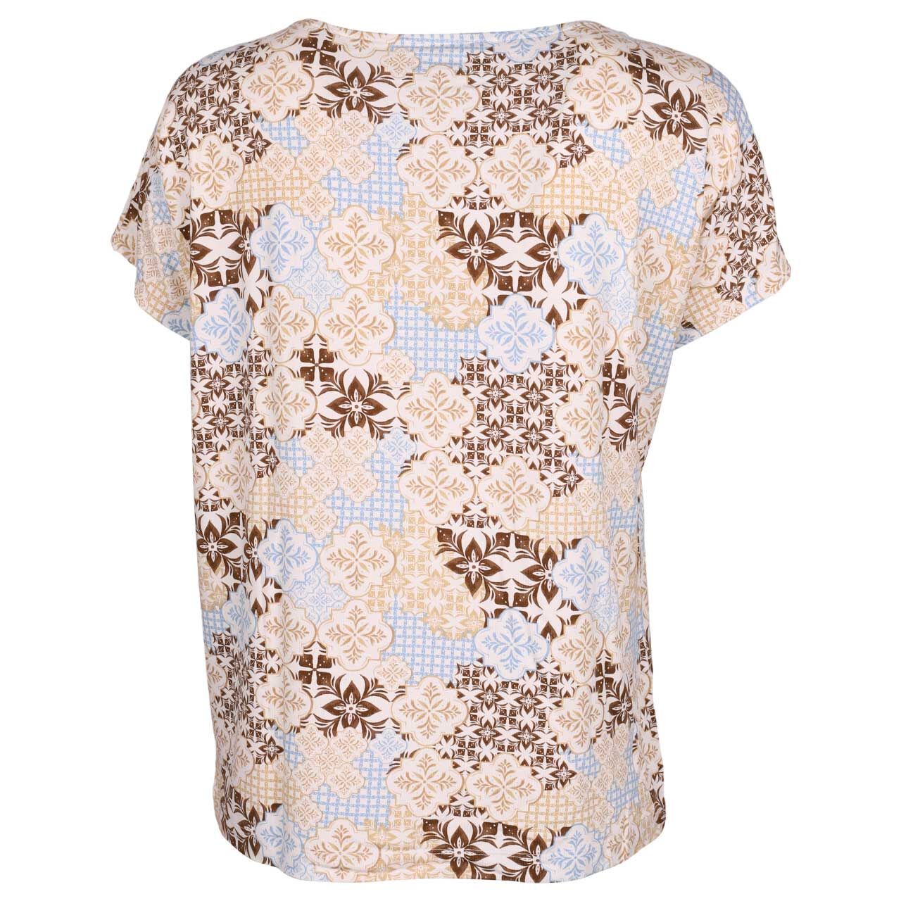 s. Oliver Damen T-Shirt in Braun mit Print, Rückansicht