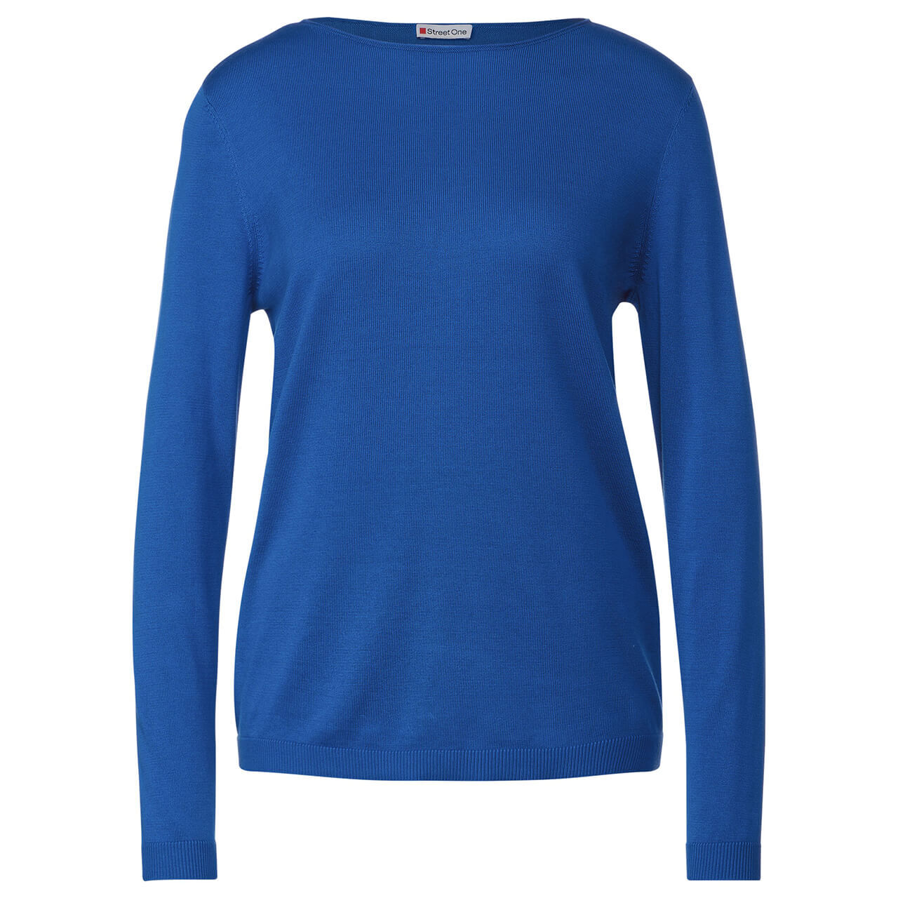 Street One Damen Pullover Basic U-Boat Sweater fresh intense gentle blue