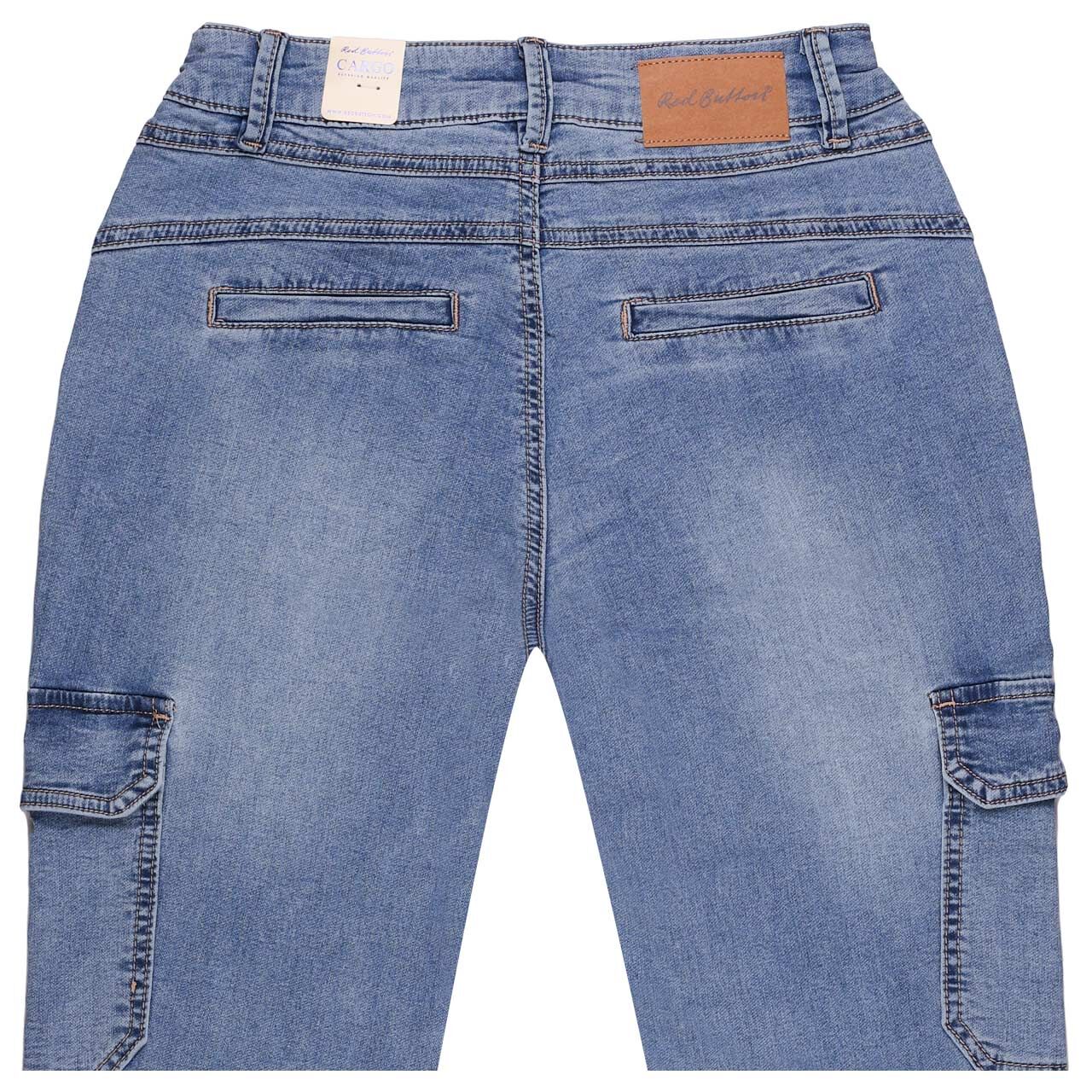Red Button Cargo Jogpants Jeans midstone blue