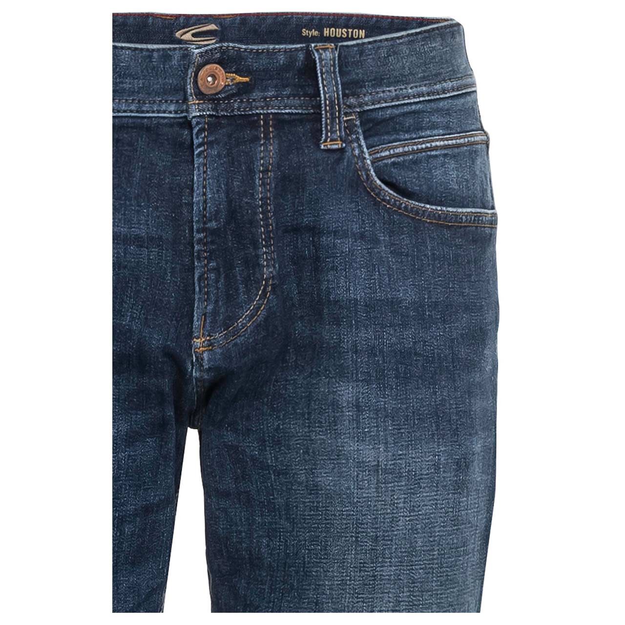Herrenjeans Stretch Houston fleXXX von Camel active in Blau angewaschen, detaillierte Vorderansicht