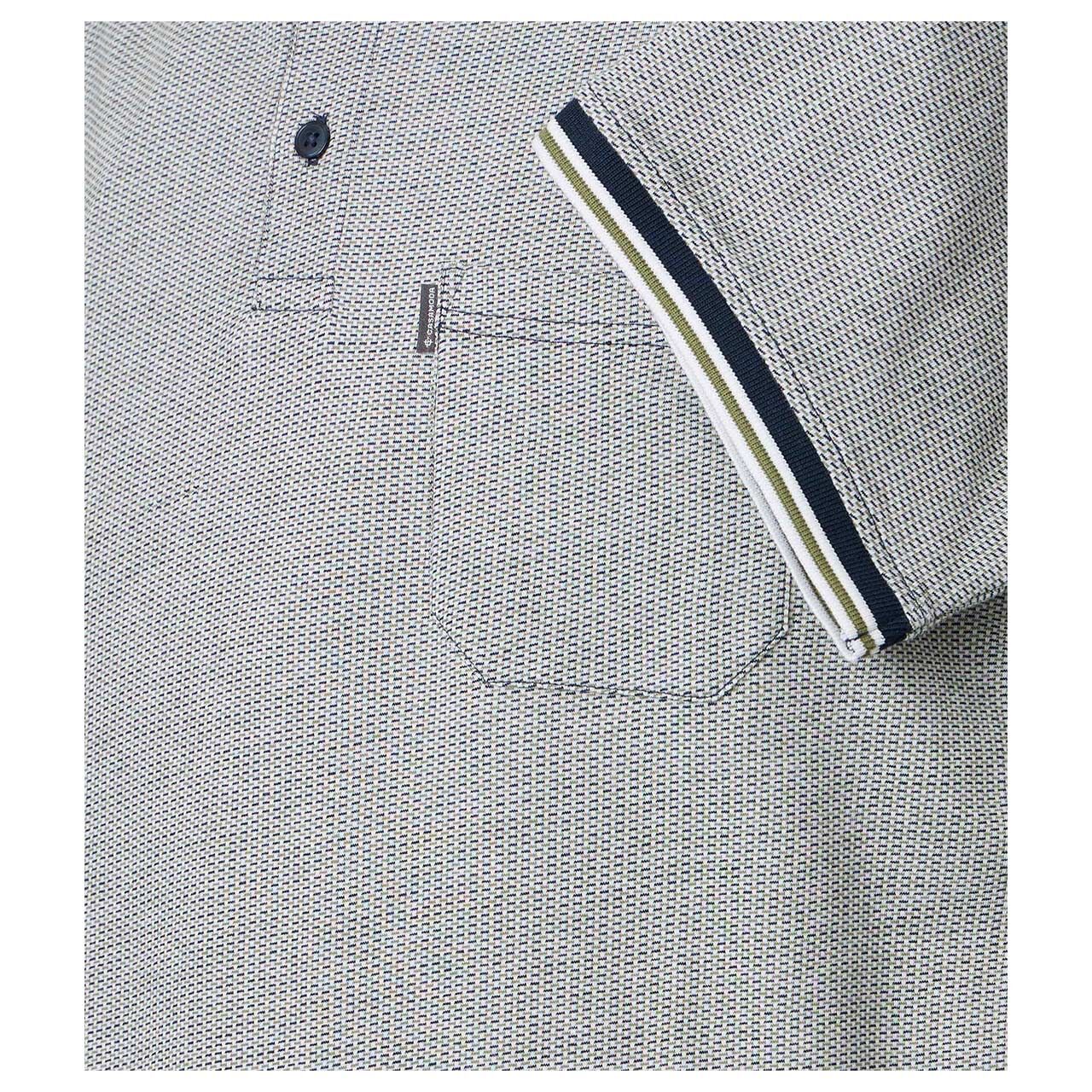 Herren Poloshirt von Casa Moda in Grün mit Print, Detailansicht Ärmel