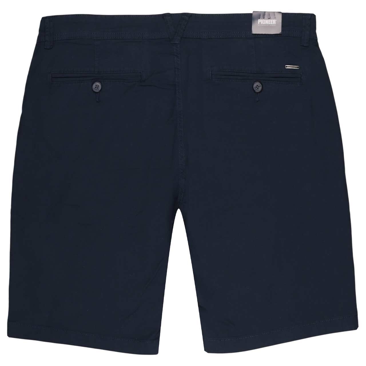 Stretch Herren Chino Baumwoll Bermuda Lenny in Dunkelblau von Pioneer, Rückansicht
