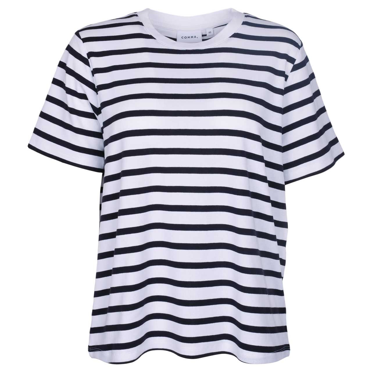 Comma Damen T-Shirt navy stripes