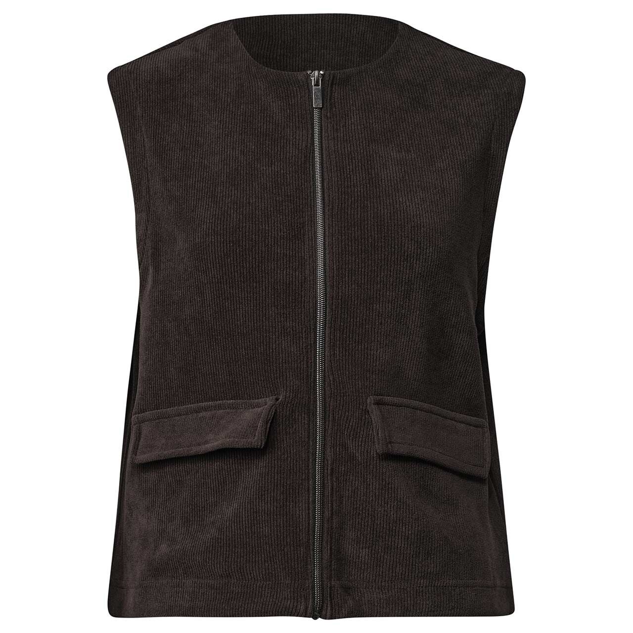 Street One Damen Cord Weste Look Vest black coffee